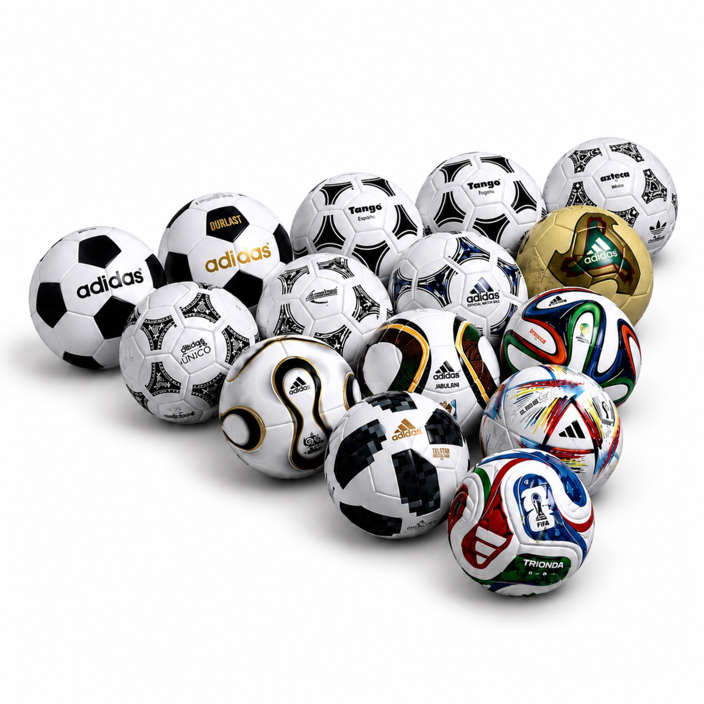 Conjunto de Minibalones de los Últimos 15 Mundiales de Fútbol + Llavero de obsequio